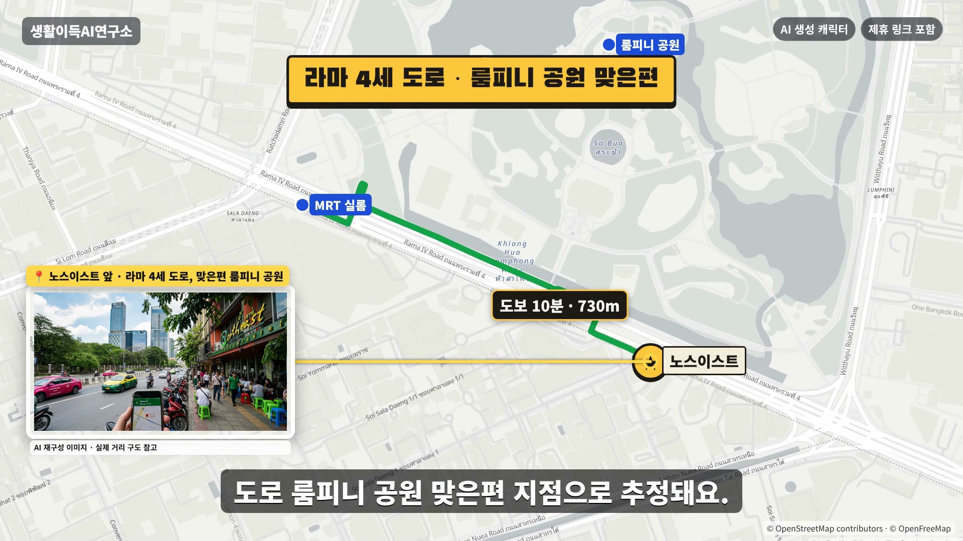 라마 4세 도로, 룸피니 공원 맞은편 · AI 재구성 이미지